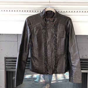 Dressbarn Brown Leather Jacket